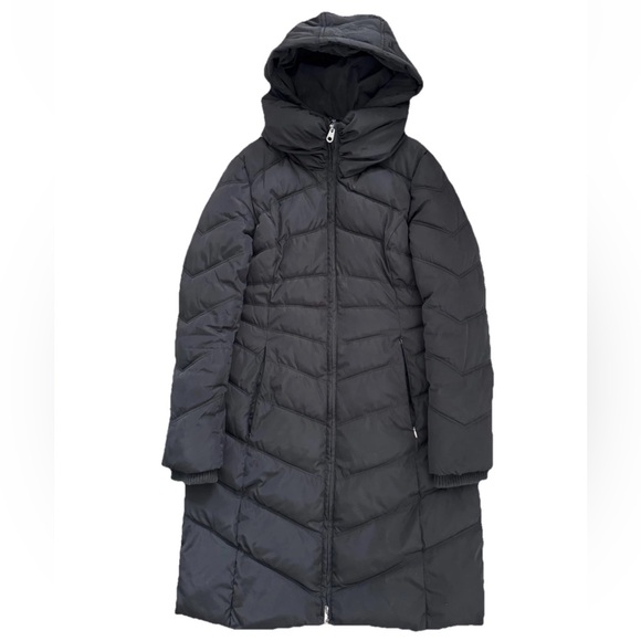 JESSICA SIMPSON Women's XS Hooded Puffer Long Black Zip-Up Jacket Winter Coat - Picture 9 of 14